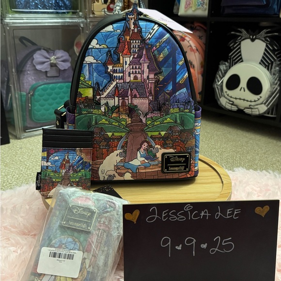 Belle stain glass Loungefly bag wallet and cardholder set - Picture 1 of 1